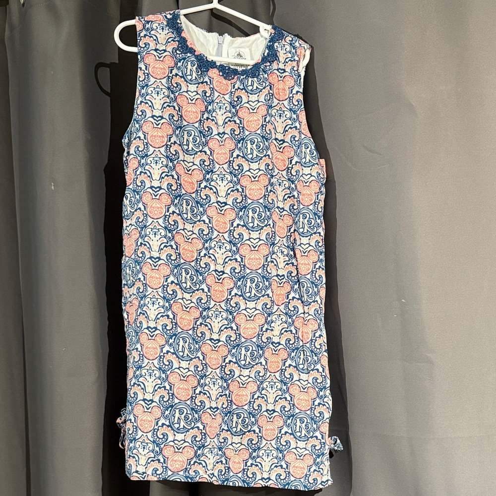 Disney Sleeveless Dress in Blue and Pink Pattern